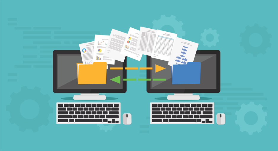 copy file, data exchange. transfer file concept